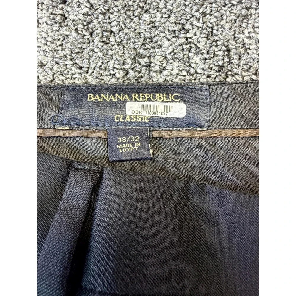 Banana Republic Classic Dress Pants Mens 38x32 Black Wool Pockets Straight Leg